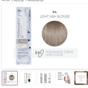 ION Color Brilliance Permanent Creme 8A Light Ash Blonde NEW Unused not expired